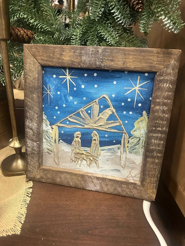 SCM 12x12 Gold/Navy Nativity 