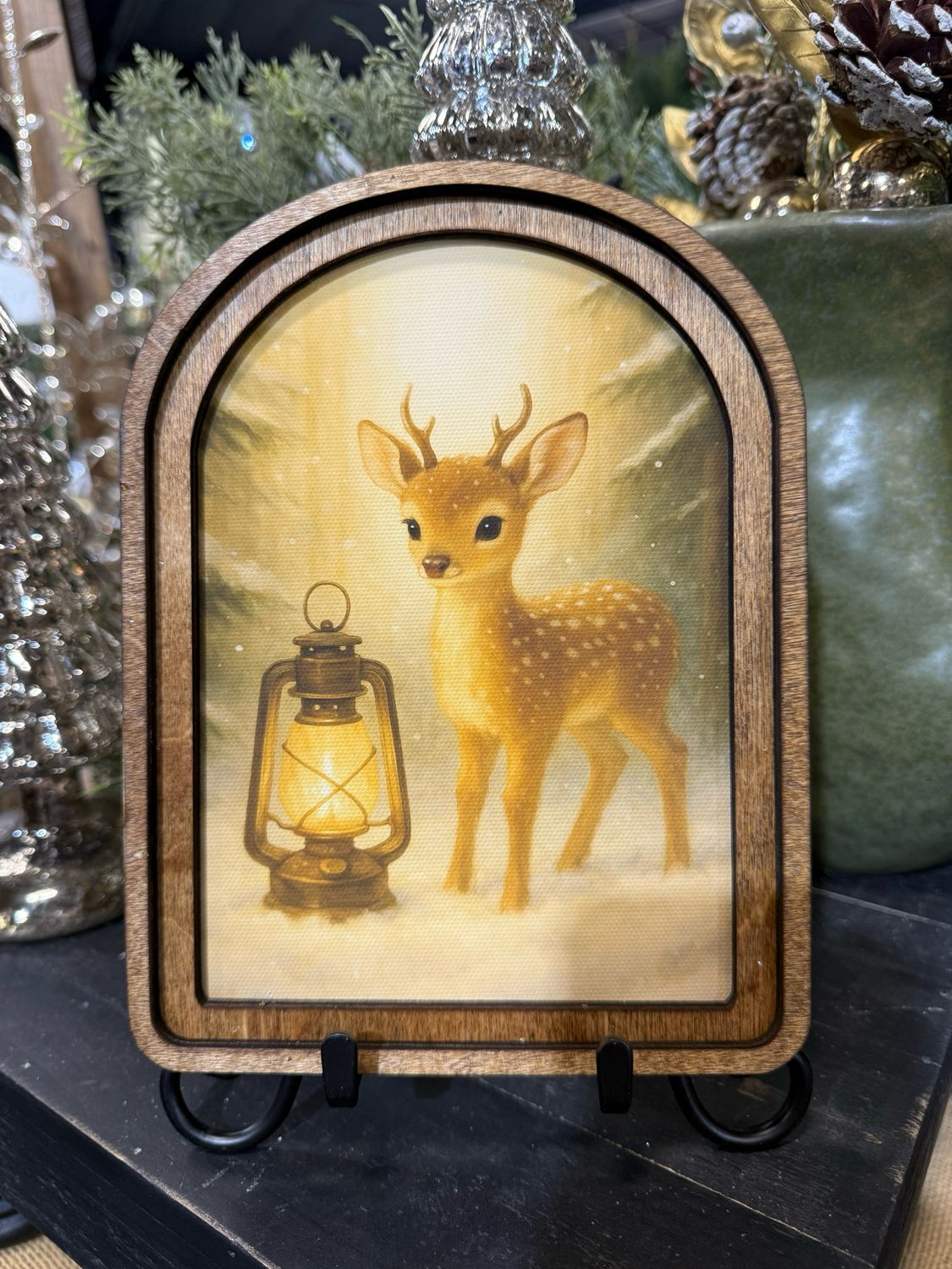 Red Arch Deer Lantern 8x6