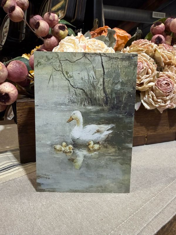 Red Block Pond Ducks 3.5x5