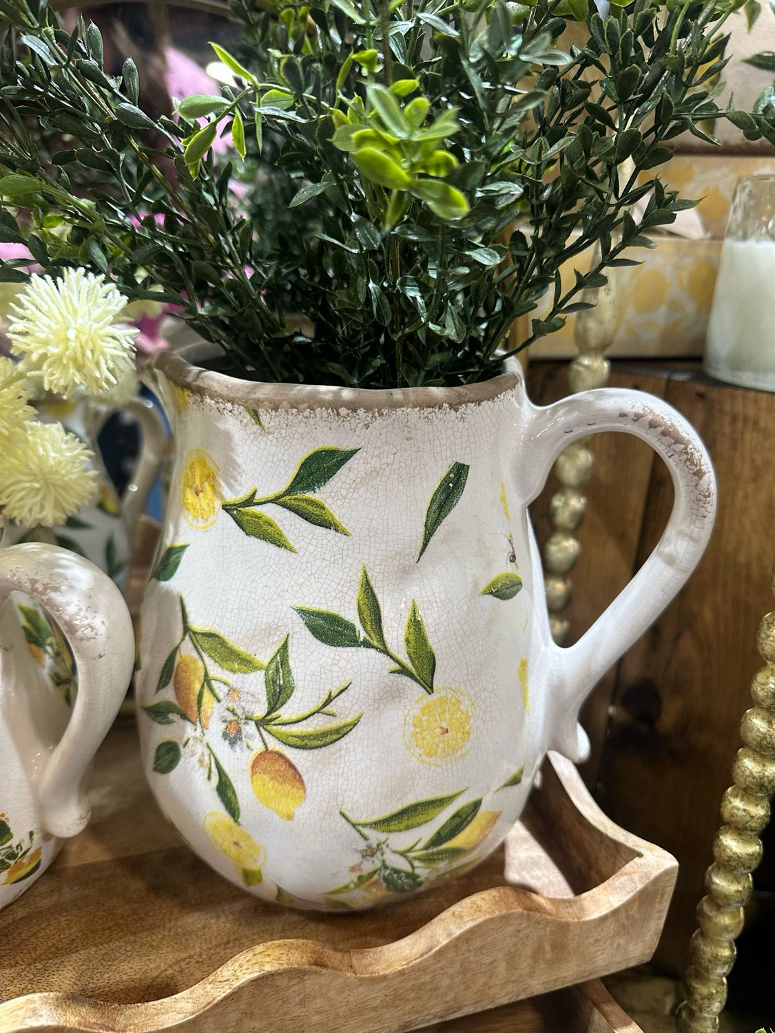 AB Lemon Pitcher Vase 8"
