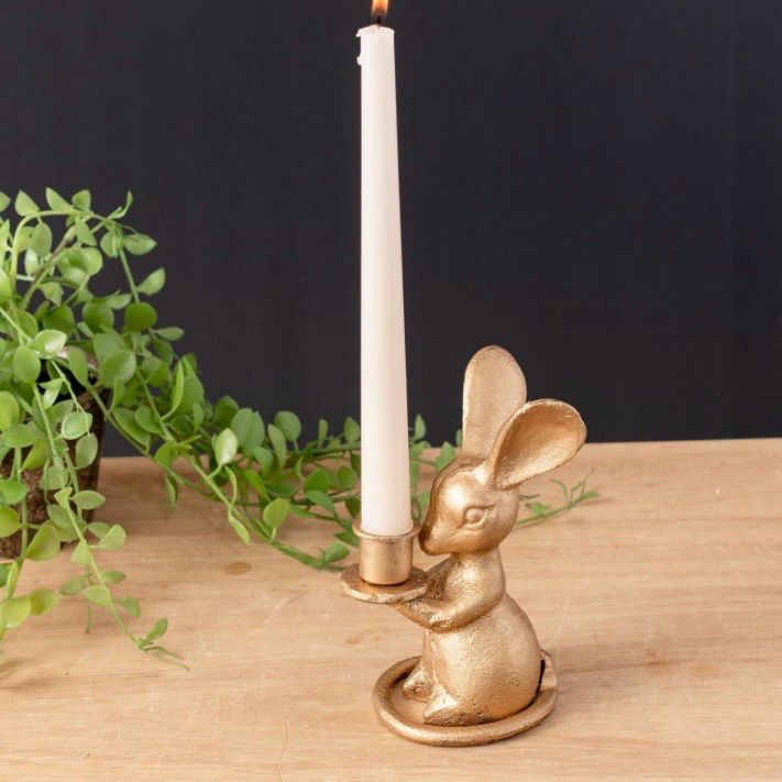 Aud Gold Mouse Candle Holder 6"