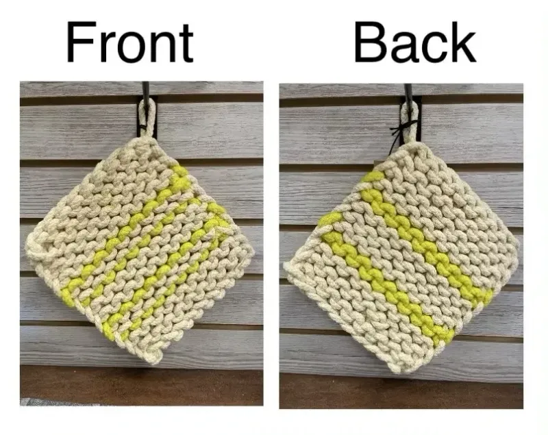 Cco 4 Thin Yellow Stripe On Cream Pot Holder