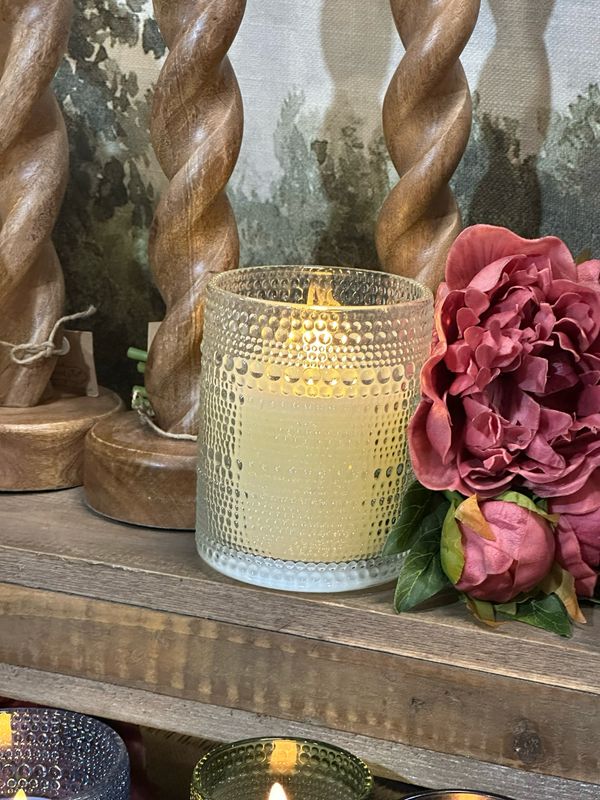 Pdg 5" LED Beaded Glass Candle