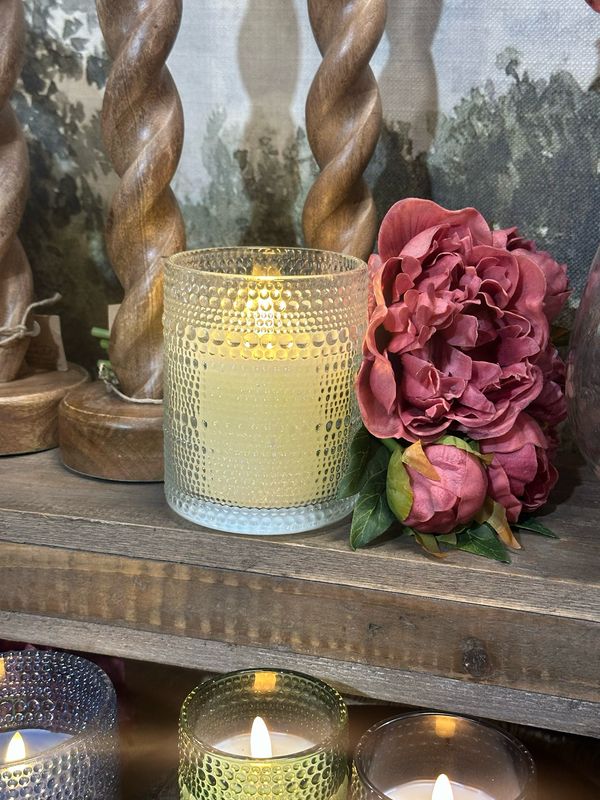 Pdg 4" LED Beaded Glass Candle