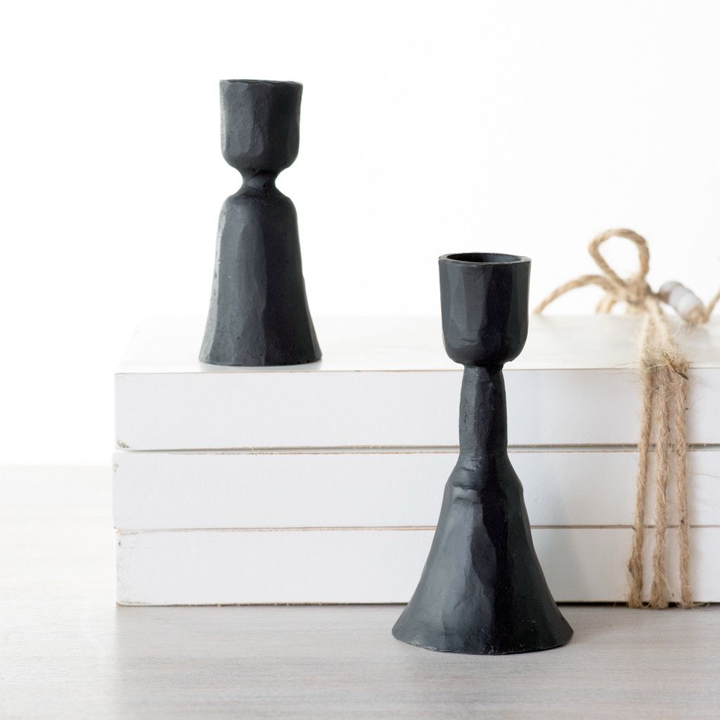 Pdg 4.5" Blk Candle Holder