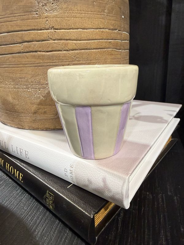 Pdg Purple Stripe Mini Pot 3.25"