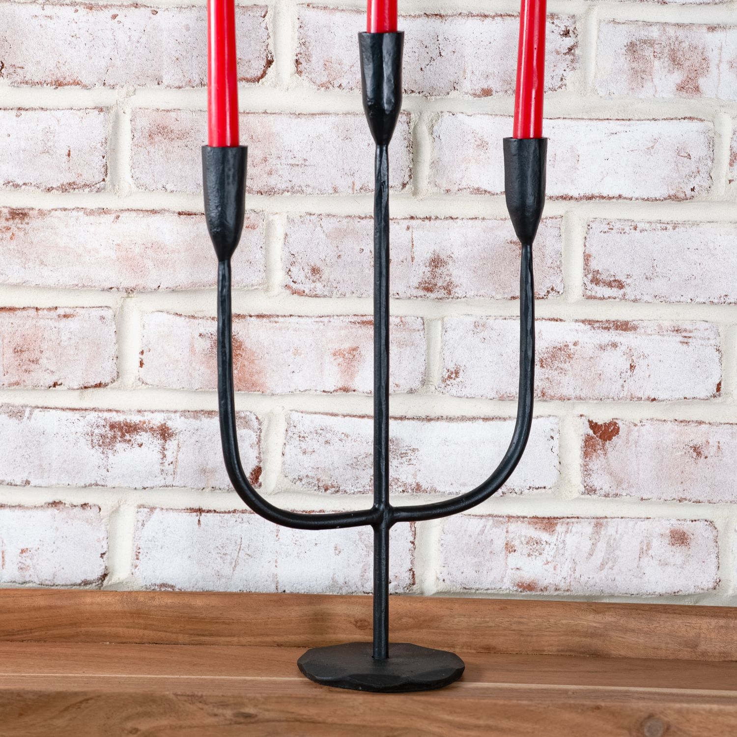 Pdg 15.75" Black 3 Arm Candelabra