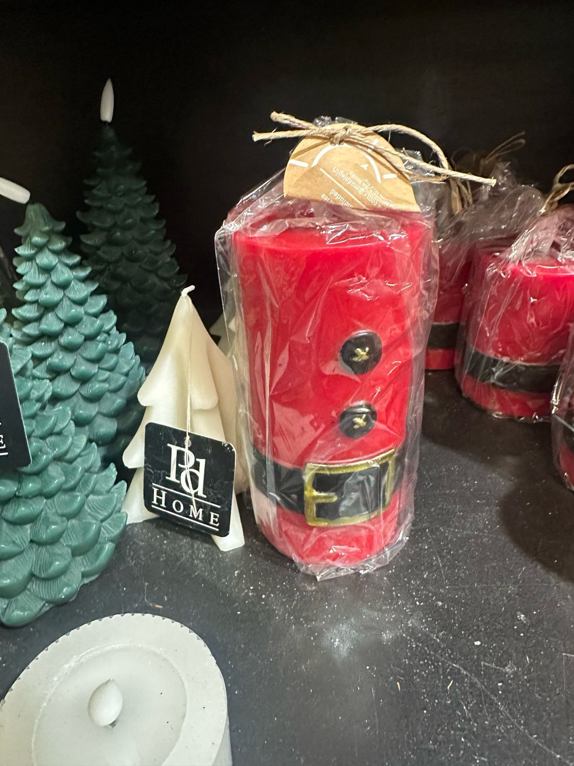 MP Lg Xmas Flameless Pillar 7"