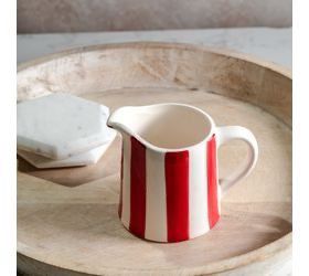 PDG 4.25" Red/Wht Stripe Dolomite Pitcher