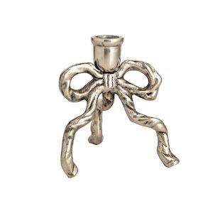 MP Lg Silver Bow Taper Holder 5.75"