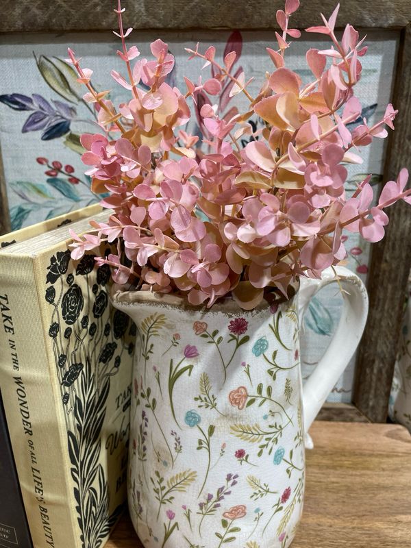 Reg Pink Green Spring Euc Pick 15.5"