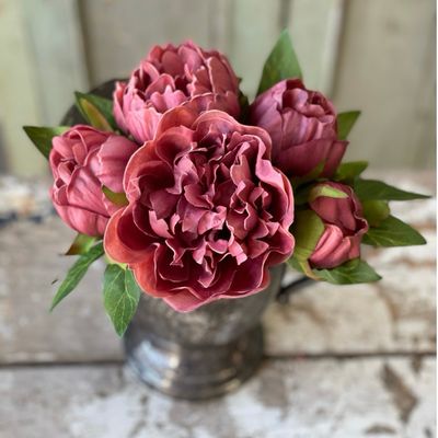 Lan 12" Garnet Floret Peony Bundle