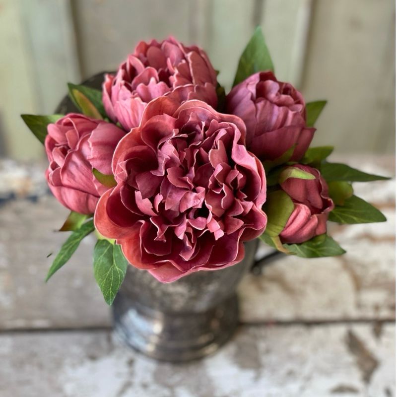 Lan 12" Garnet Floret Peony Bundle