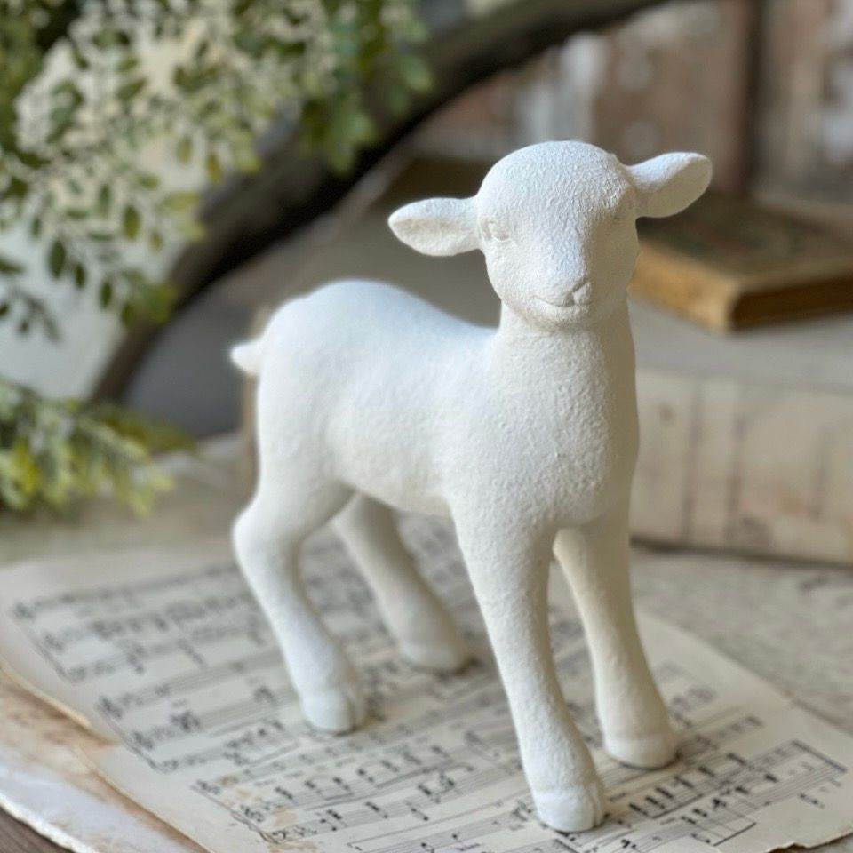 Lan 8.75" Standing Shepherd's Rest Lamb