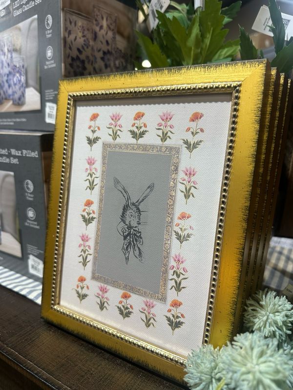 PLH 7x9 Rabbit w/floral Border