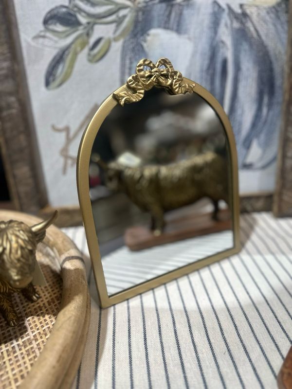 Pbk 10" Bow Arch Tabletop Gold Mirror