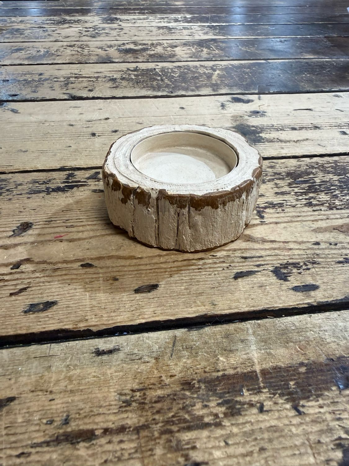 Col Resin Burch Candle Holder4x1.5