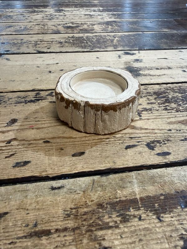 Col Resin Burch Candle Holder4x1.5
