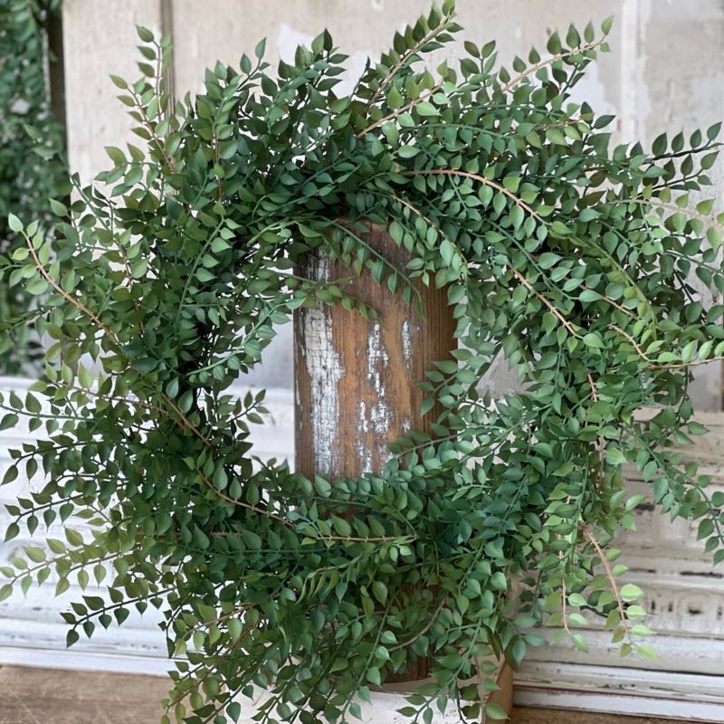 Lan 26" Wood Thrush Leaves Wreath