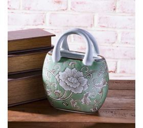 Pdg 6x8 Green Floral Purse Decor