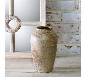 Pdg 8.8" Milky Beige Ceramic Vase