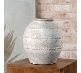 Pdg 10" Antique Taupe Deco Line Vase