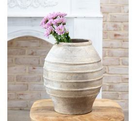 Pdg 12" Antique Taupe Artisan Vase