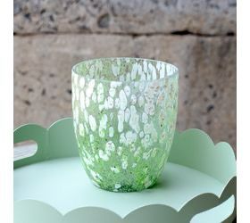 Pdg 5.5" Green Speckle Votive