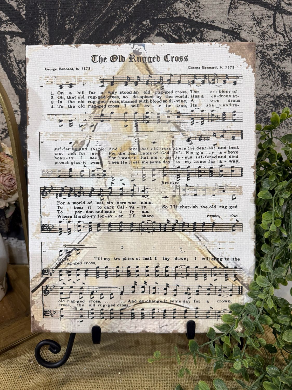RNH Old Rugged Cross Hymn Art Canvas 11x14