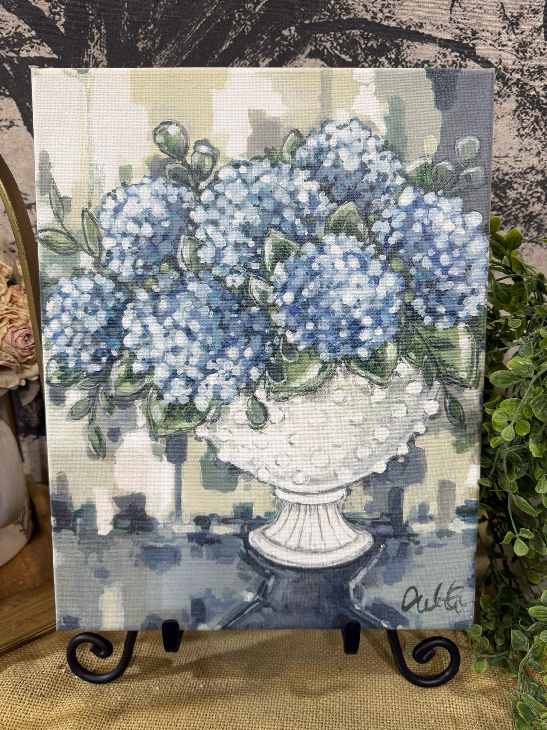 RNH Blue Hydrangea Art Canvas 11x14