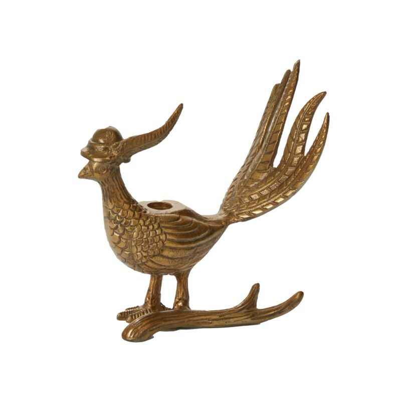 ACC E+E Pheasant Candlestick Avery 8.25x4.25x8.25