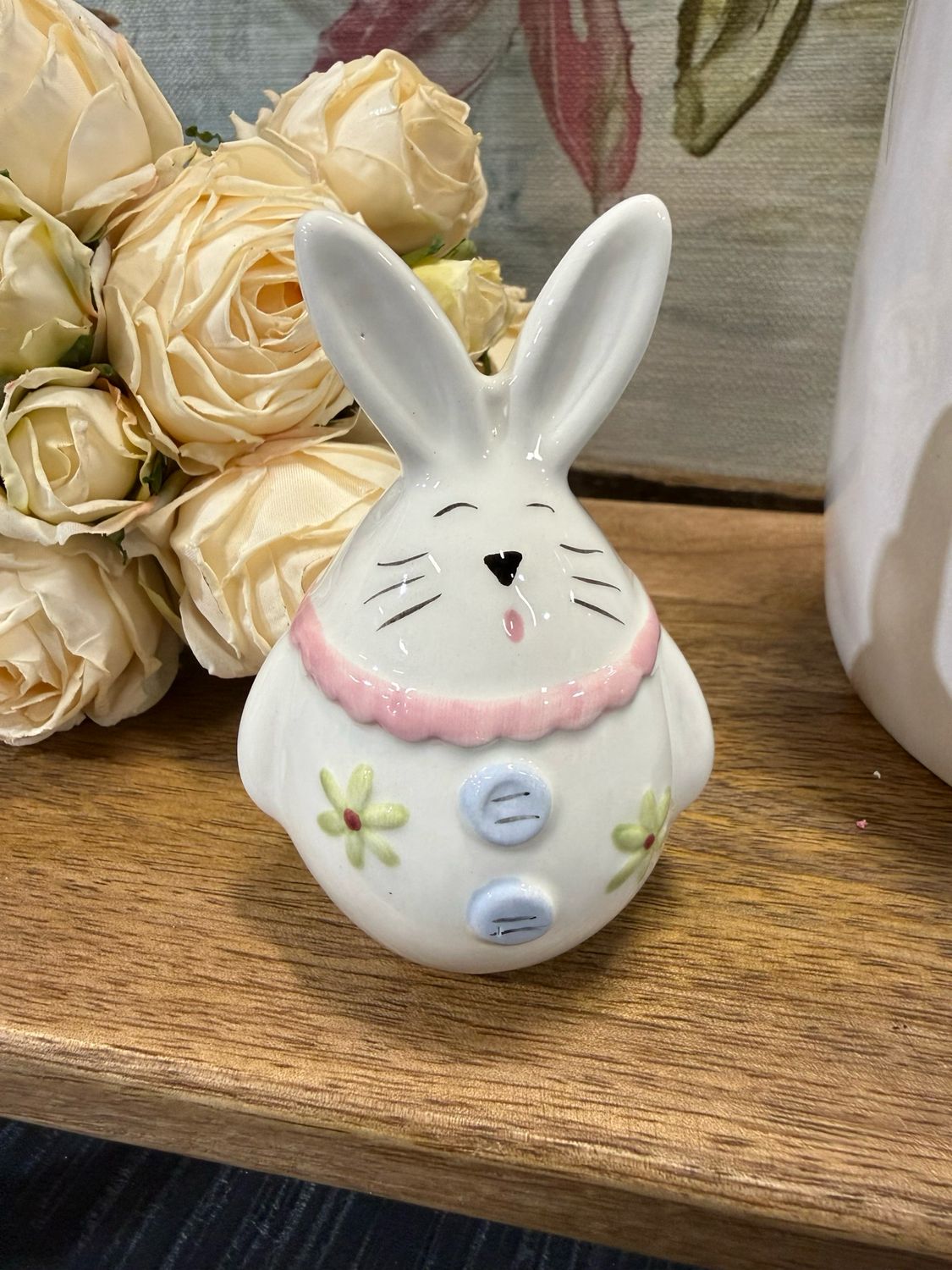 Ger 3.74" White Ceramic Easter Bunny