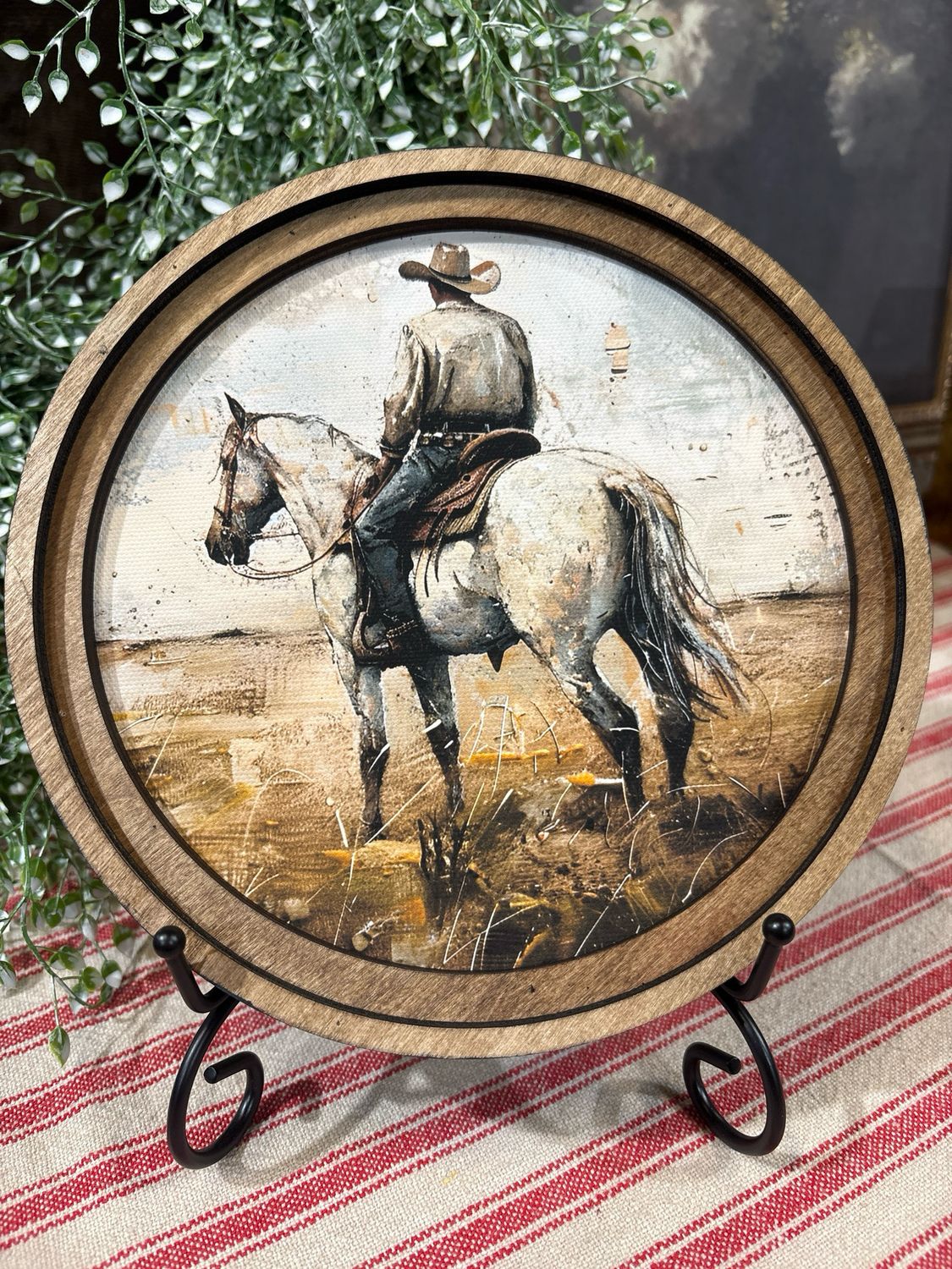 Red 8" R White Horse Cowboy