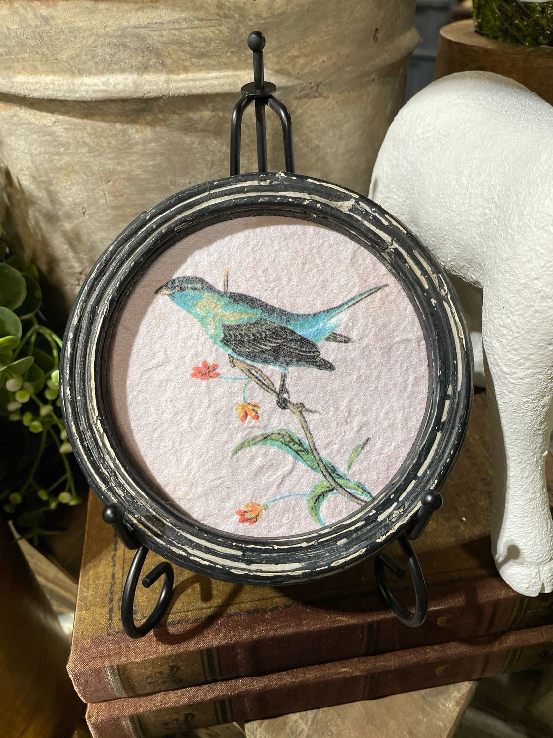 Lan 5" Teal Bird Perched Portraits