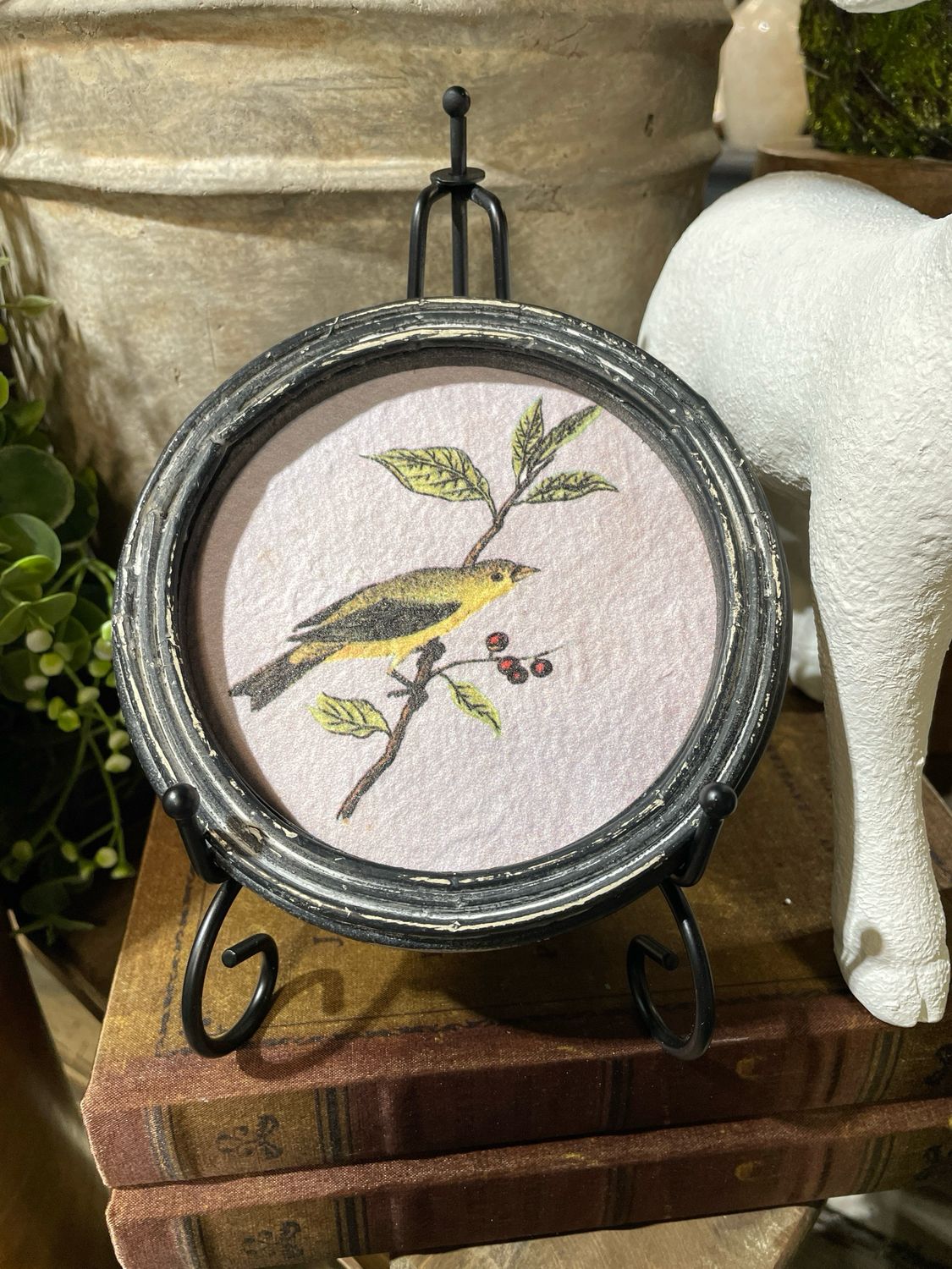 Lan 5" Yellow Bird Perched Portraits