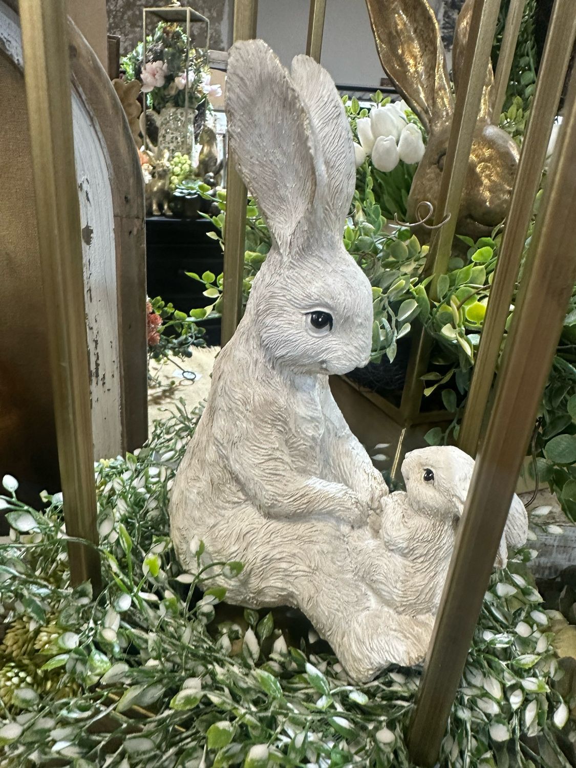 ARL 7.25" White Bunny &amp; Baby