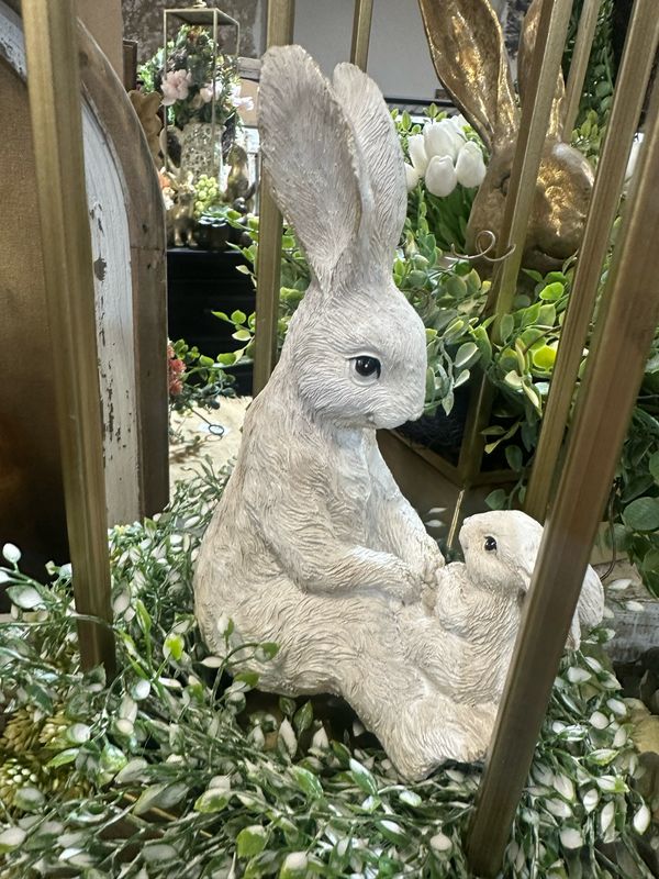 ARL 7.25" White Bunny &amp; Baby