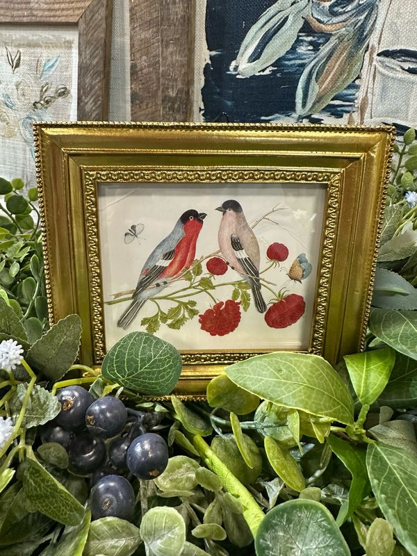 ARL 6" Red &amp; Gray Birds Spring Revival Mini Framed Art