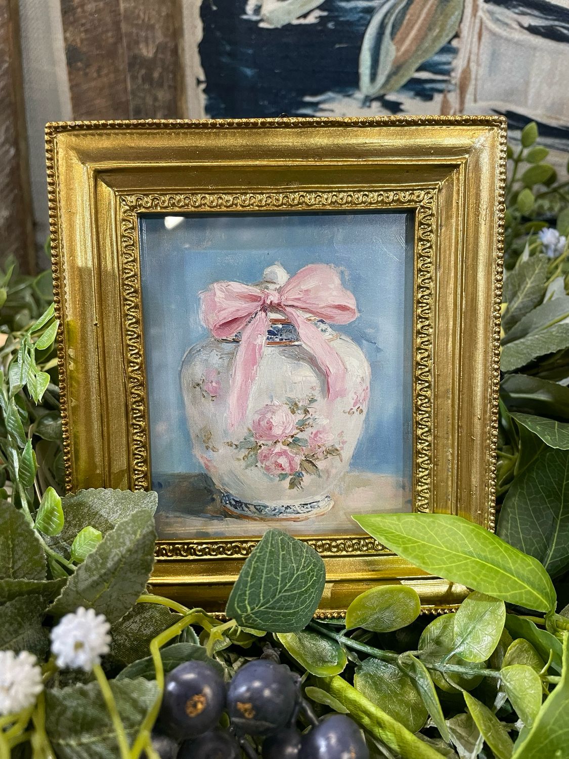 ARL Floral Urn 6" Pastel Springtime Framed Art