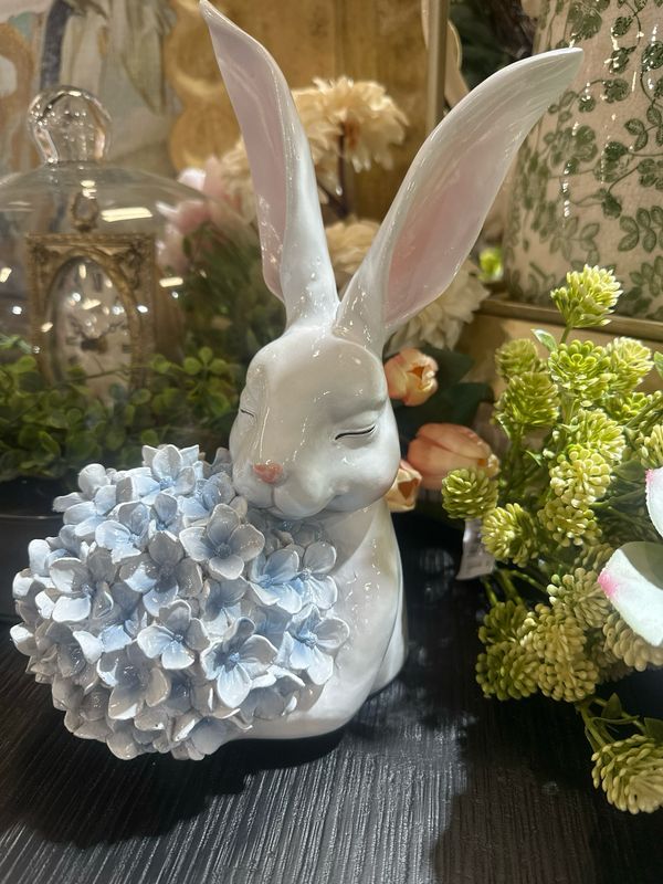 ARL 10.5" Blue Hydrangea Bunny
