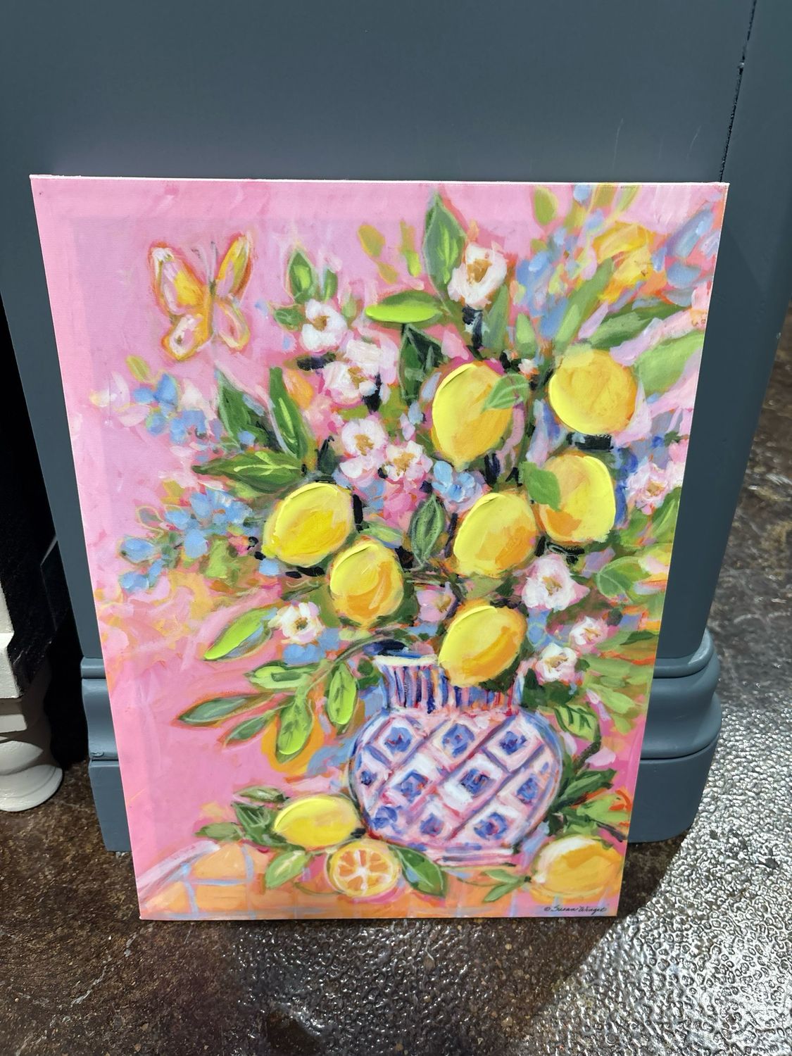 ARL 18" Lemon Citrus Arrangement Wall Art