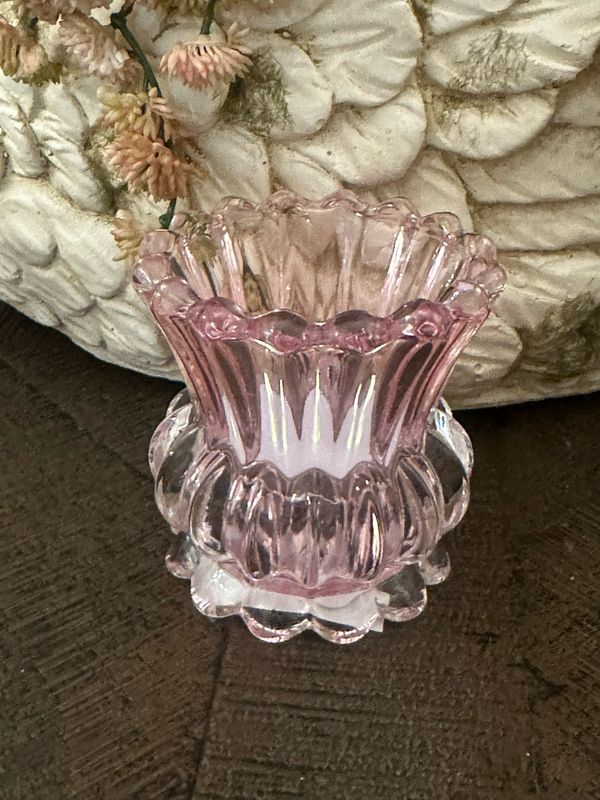ARL 3.5" Pink Ruffle Glass Votive