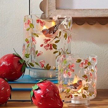 ARL Sm 4.5"" Bird Floral Pattern Container