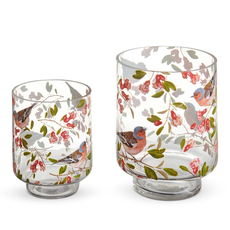 ARL Lg 6" Bird Floral Pattern Container