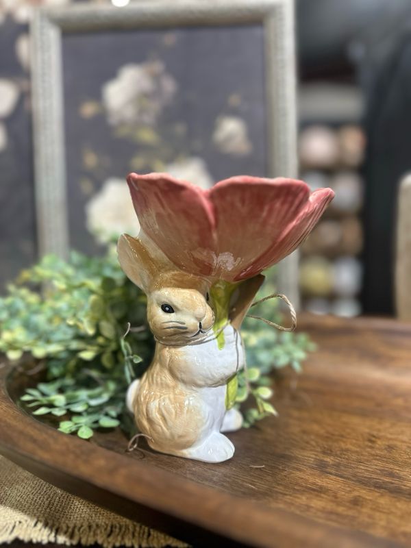 MP Bunny Flower Candy Pedestal 6.5"