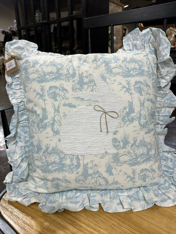 MP Square Toile Bunny Pillow 21x21