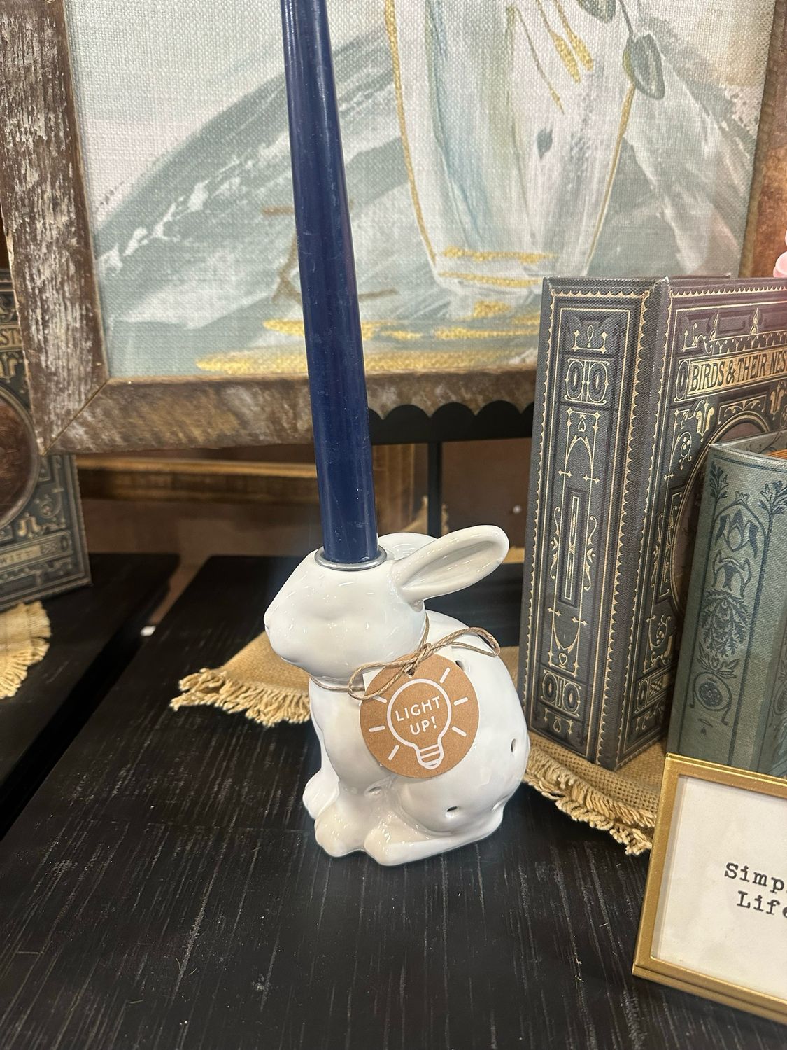 MP Lg LED Bunny Taper Holder 6"