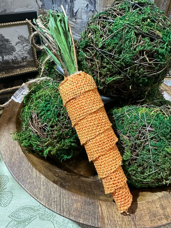 Imp Burlap Carrot Orn 8"