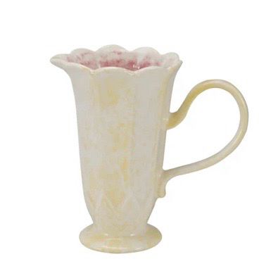 CCO Flower Shaped Pitcher Yellow &amp; Pink 6.5"