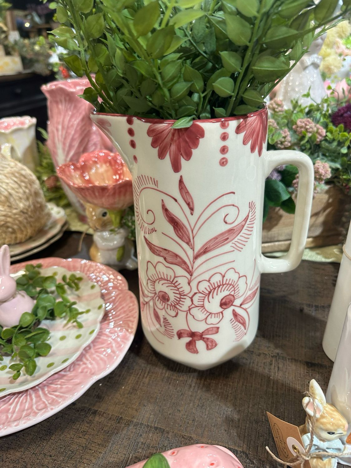 CCO 10" Hand Painted Botanical Pitcher
